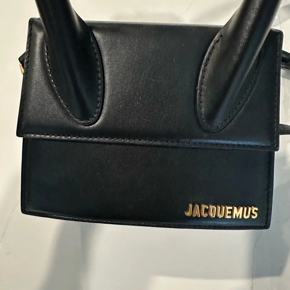 Jacquemus Black Leather Mini Top-Handle Shoulder Bag - Picture 2 of 6